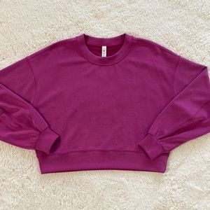 ❤️ Lululemon Perfectly Oversized Cropped Crew *Softstreme™ Magenta Purple NWOT